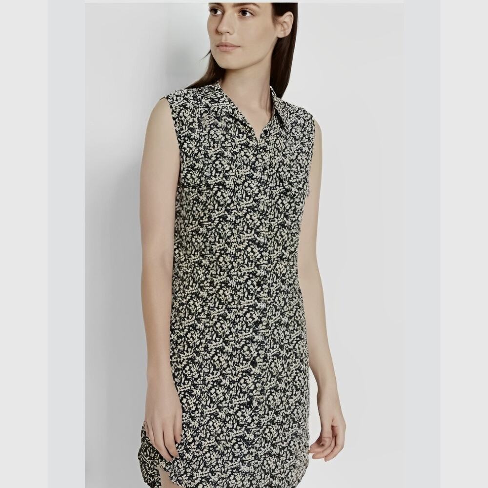 Equipment Femme Floral Silk Sleeveless Slim Signature Shift Shirt Dress | Size M - Picture 2 of 12